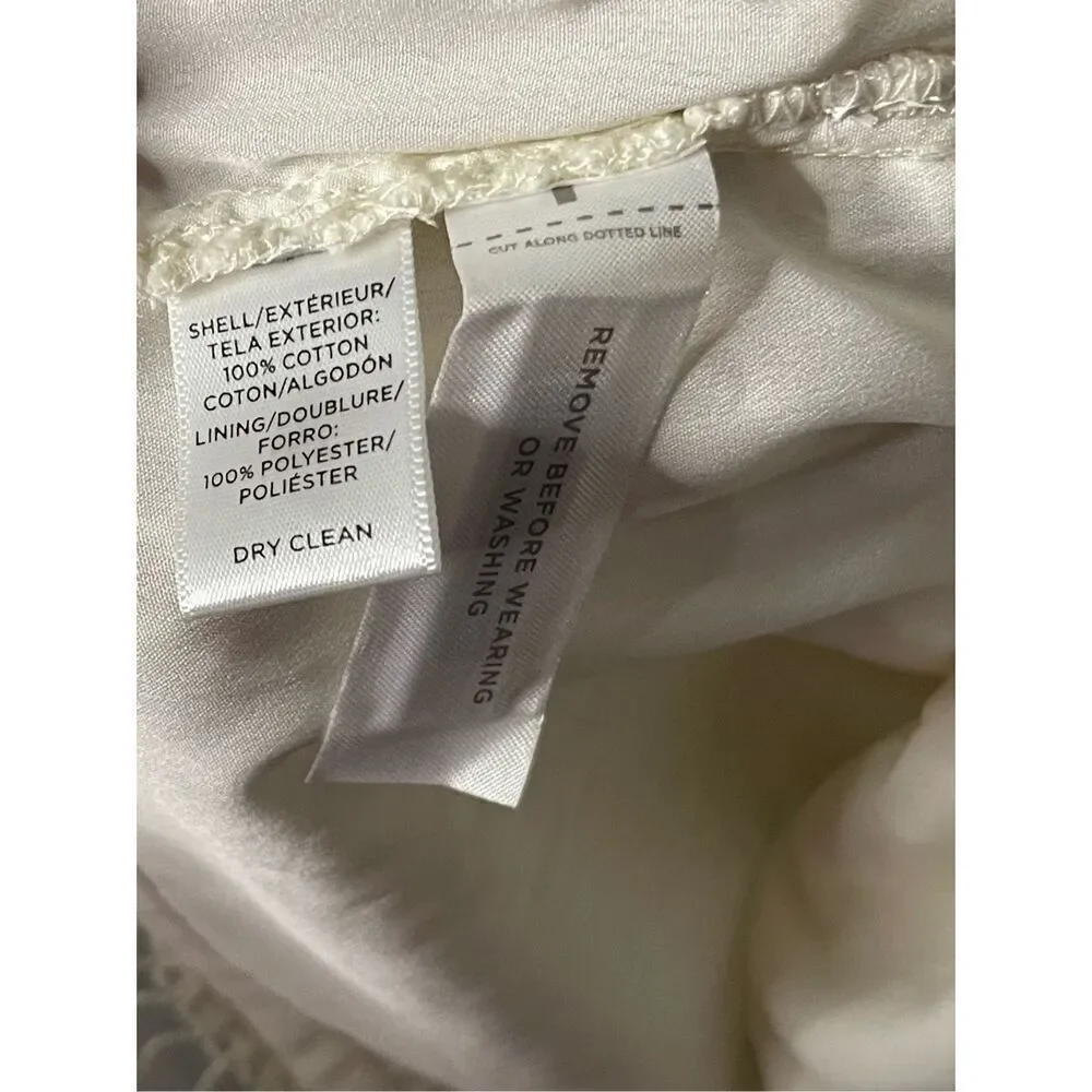 NWT Ann Taylor Loft Cream Crochet Lined Sleeveless Shift Dress Women’s Size 14 - Picture 3 of 5